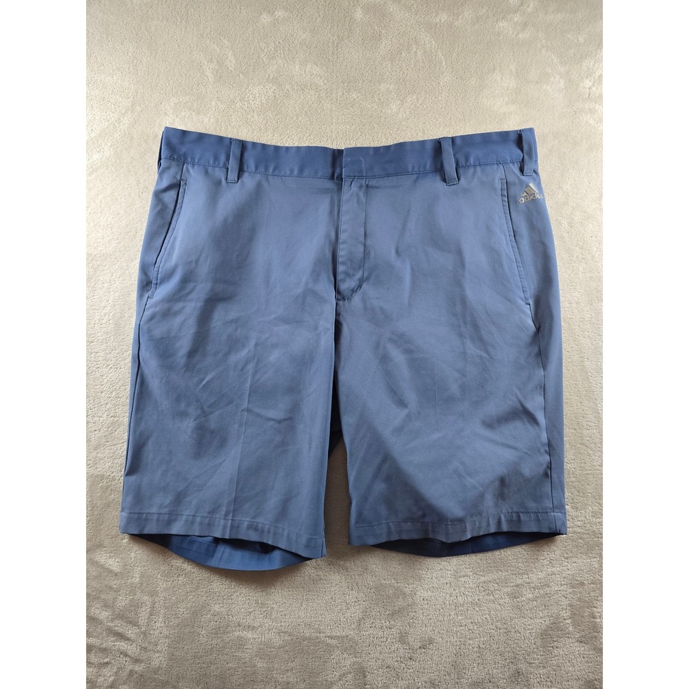 Adidas Golf Shorts Mens 36 Blue Performance Flat Front Casual Pockets